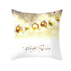 Funda de almohada de campana de bola dorada de Navidad, funda de cojín de asiento de oficina de coche, Serie Dorada, decoración