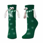 Christmas Socks for Couples Funny Holding Hands Stockings Fillers Christmas Gifts Hand In Hand Cotton Magnetic Socks Men Women
