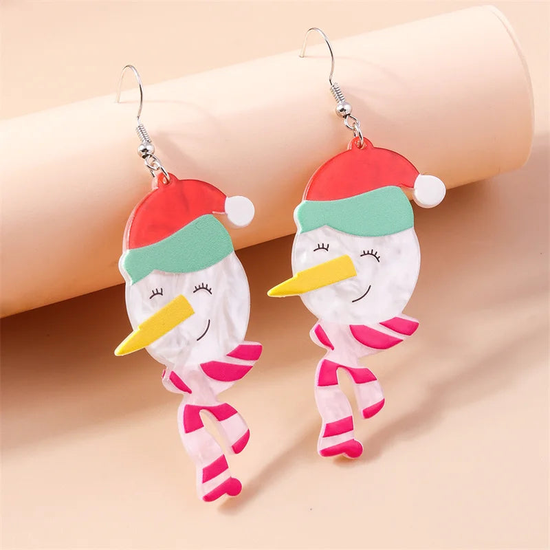 Aihua Cute Christmas Earrings For Women Xmas Festive Christmas Tree Santa Deer Sock Gingerbread Man Earrings Happy New Year Gift
