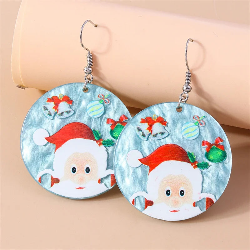 Aihua Cute Christmas Earrings For Women Xmas Festive Christmas Tree Santa Deer Sock Gingerbread Man Earrings Happy New Year Gift
