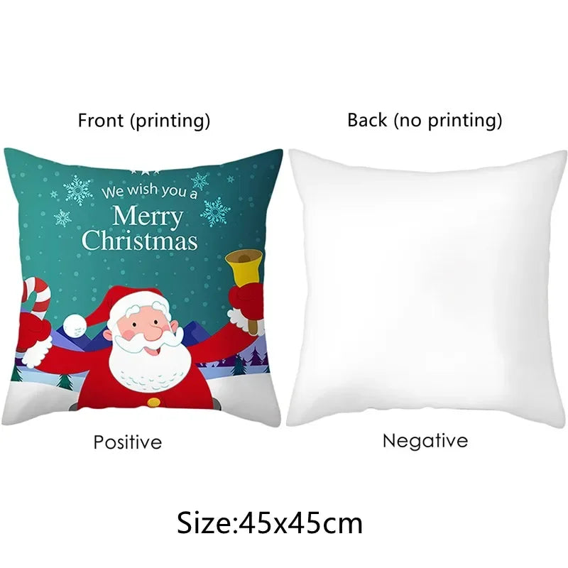Funda de almohada con decoración navideña, funda de almohada con bola de árbol de Navidad de invierno, funda de cojín para