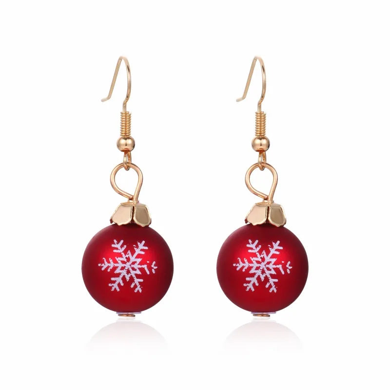 Beautiful European and American New Christmas Earrings Female Creative Fashion Drip Oil Christmas Tree Grass Ring Bell Earrings
