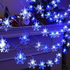 1pc LED Christmas Snowflake String Light Indoor & Outdoor Hanging Decorative Lighting Fairy Atmosphere Lamp For Garden Party