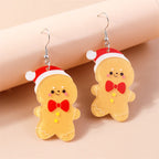 Aihua Cute Christmas Earrings For Women Xmas Festive Christmas Tree Santa Deer Sock Gingerbread Man Earrings Happy New Year Gift