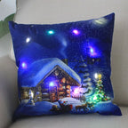 Fundas de almohada de Navidad con dibujos animados, 18x18 pulgadas, LED, Decoración de luces para el hogar, habitación de niños