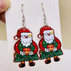 New Christmas Earrings Christmas Socks Hats Snowman Cute Cat Acrylic Earrings for Women Jewelry Gift Wholesale