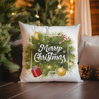Decoración del hogar, regalos de Feliz Navidad y funda de almohada con bolas, funda de cojín con patrón adecuada