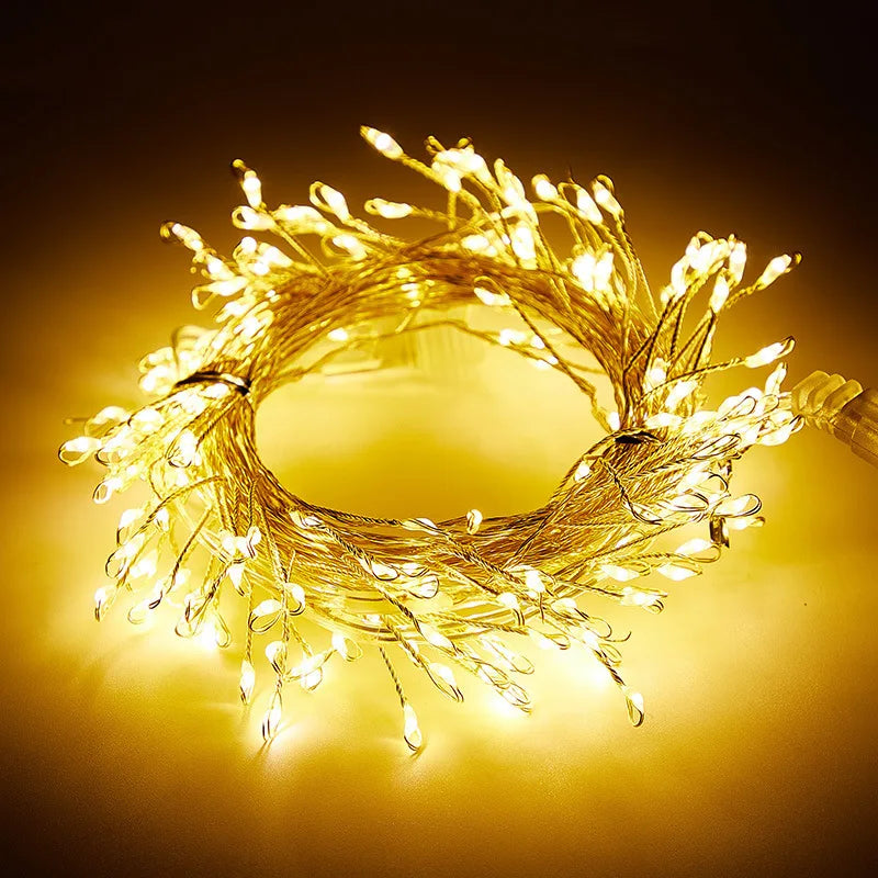 3/6/9M USB Power LED Firecracker String Lights Remote Control Garland Fairy Lights for Wedding Party Garden Christmas Decoration