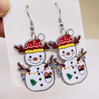 New Christmas Earrings Christmas Socks Hats Snowman Cute Cat Acrylic Earrings for Women Jewelry Gift Wholesale