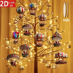 10Pcs Christmas2025 2D New Christmas Hot Air Balloon Santa Acrylic Hanging Decor Bedroom  Living Room Wall Home Decoration 2026