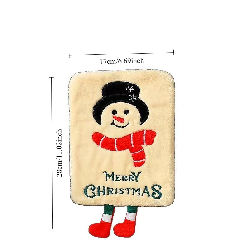 Xmas Cute Hanging Hand Towel: Thick Coral Fleece, Absorbent Quick-Dry Kitchen Rag, Christmas Home Decor & Friend Gift