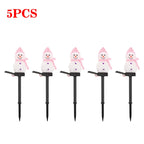 5PCS Outdoor Solar Christmas Lawn Lights, LED Santa Claus Snowman Christmas Tree Stake, Waterproof Garden Pathway Decoration