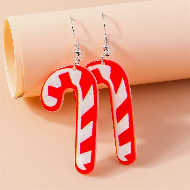 Aihua Cute Christmas Earrings For Women Xmas Festive Christmas Tree Santa Deer Sock Gingerbread Man Earrings Happy New Year Gift