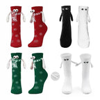 Christmas Socks for Couples Funny Holding Hands Stockings Fillers Christmas Gifts Hand In Hand Cotton Magnetic Socks Men Women
