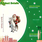 8pcs Different Riding Tools 2D Flat Santa Claus Wooden Ornament Set - Perfect for Christmas Trees and Holiday Home Decorations