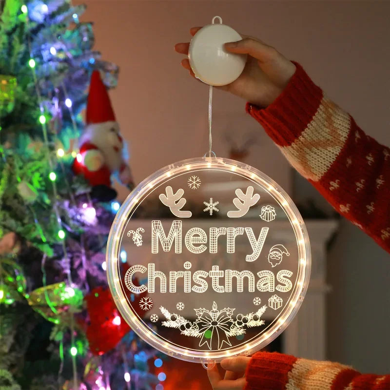 LED Christmas Atmosphere Decoration Colored Merry Christmas Light Emitting Letter LED Light 2025 Christmas Tree Night Decoration