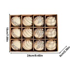 12Pcs Velvet Christmas Balls Bulk Retro Flocked Christmas Tree Ball Ornaments Plastic Balls Xmas Decorative Hanging Ornaments