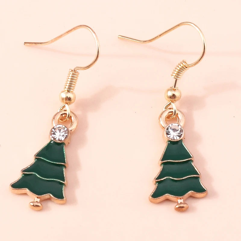 Aihua Cute Christmas Earrings For Women Xmas Festive Christmas Tree Santa Deer Sock Gingerbread Man Earrings Happy New Year Gift