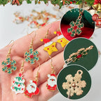 50PCS Christmas Cartoon Series Earrings, Made of Alloy with Drip Glaze Technique, Are Perfect for Christmas Surprise Gifts