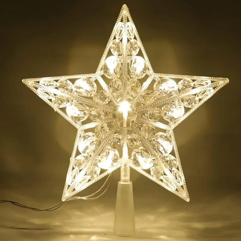 15/18cm Christmas Decoration LED Star Light Christmas Tree Pendant Ornaments for Home Decor Navidad New Year 2025 Gift Accessory