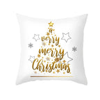 Funda de cojín de Feliz Navidad, decoración de bola de platino