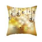 Funda de almohada de campana de bola dorada de Navidad, funda de cojín de asiento de oficina de coche, Serie Dorada, decoración