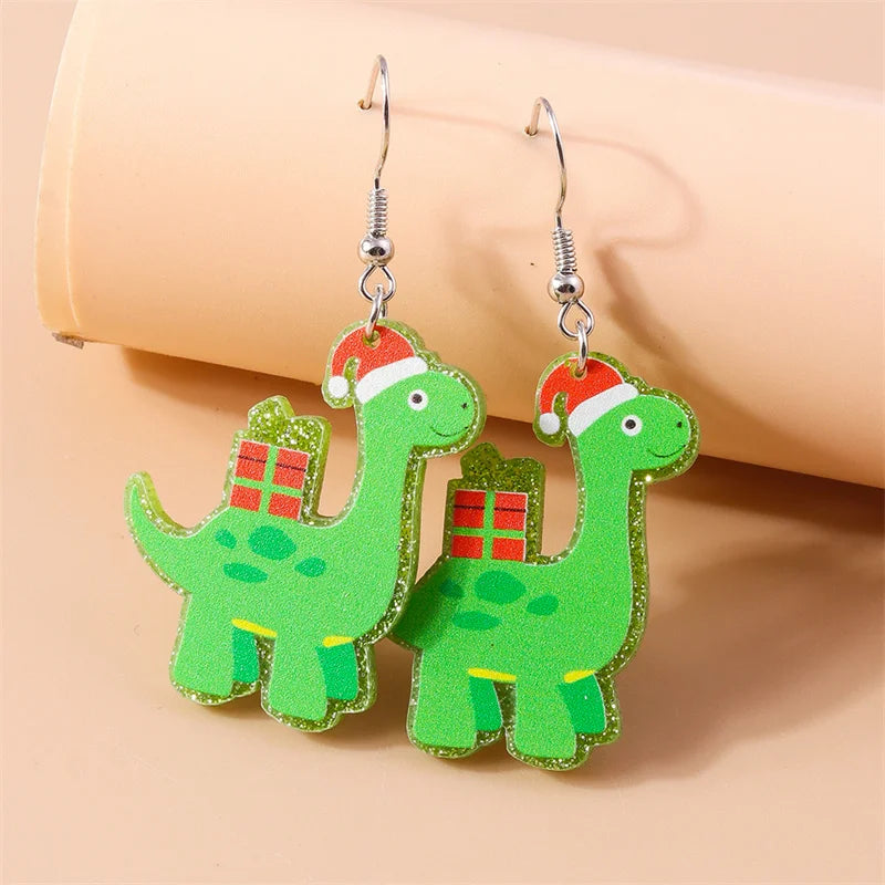 Aihua Cute Christmas Earrings For Women Xmas Festive Christmas Tree Santa Deer Sock Gingerbread Man Earrings Happy New Year Gift