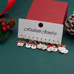 Christmas Earring Set Creative Design Santa Claus Snowman Snowflake Stars Christmas Tree Earrings and Earrings