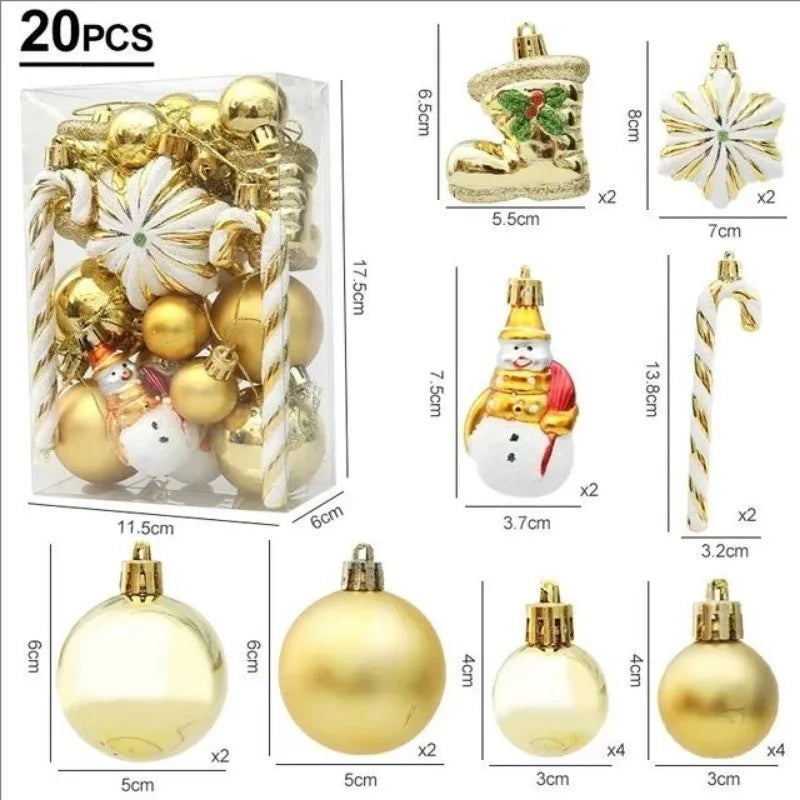 20/29pcs Christmas Ball Decoration Hanging Christmas Tree Pendant Ornaments For Home Room Decor New Year 2026 Gifts Accessories