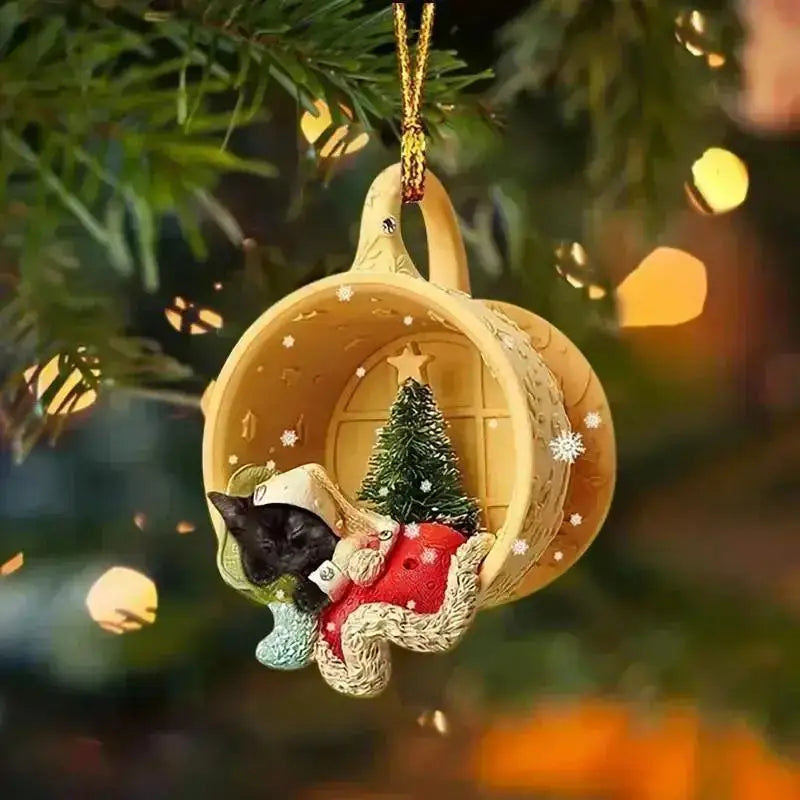 Christmas Tree Pendant Dog Animal Drop Ornament In Snow Pocket Hanging New Year Festive Party Supplies Room Decoration Xmas Gift