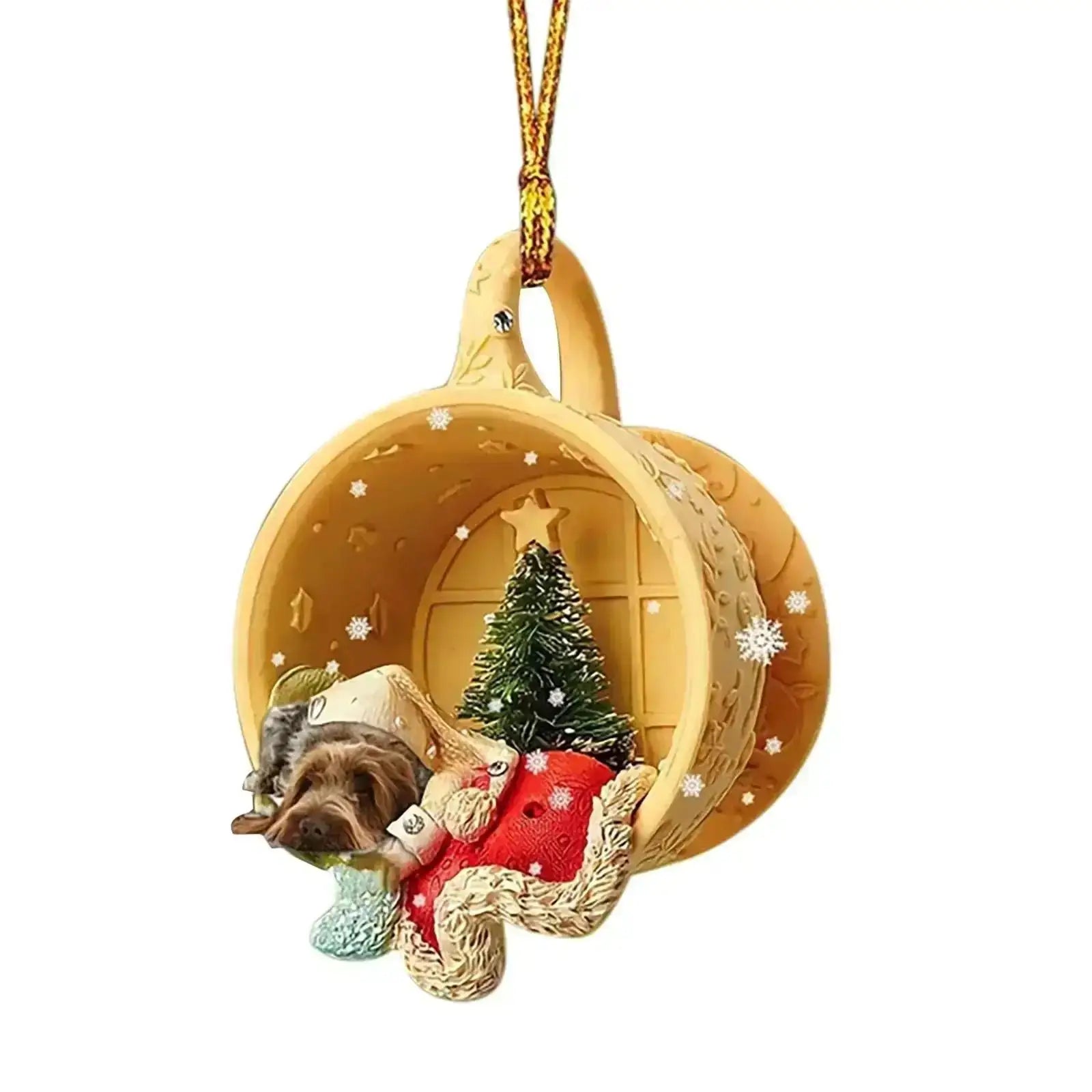 Christmas Tree Pendant Dog Animal Drop Ornament In Snow Pocket Hanging New Year Festive Party Supplies Room Decoration Xmas Gift