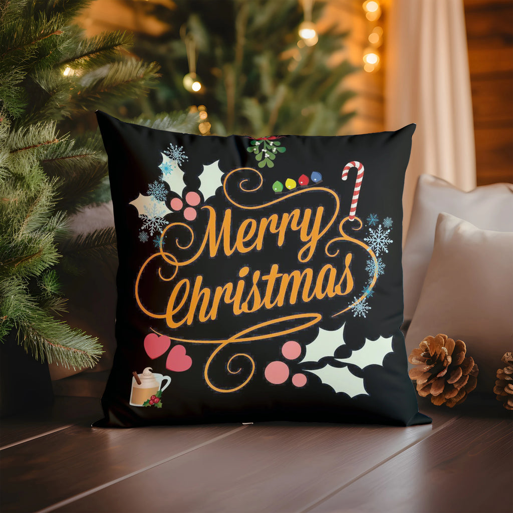 Decoración del hogar, regalos de Feliz Navidad y funda de almohada con bolas, funda de cojín con patrón adecuada