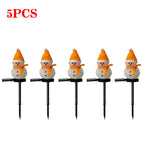 5PCS Outdoor Solar Christmas Lawn Lights, LED Santa Claus Snowman Christmas Tree Stake, Waterproof Garden Pathway Decoration