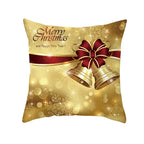 Funda de almohada de campana de bola dorada de Navidad, funda de cojín de asiento de oficina de coche, Serie Dorada, decoración