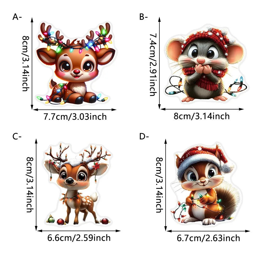 Cartoon Christmas Pendant 2D Flat Acrylic Christmas Decoration Xmas Tree Hanging Ornament 2025 Navidad Decor 2026 New Year Gifts