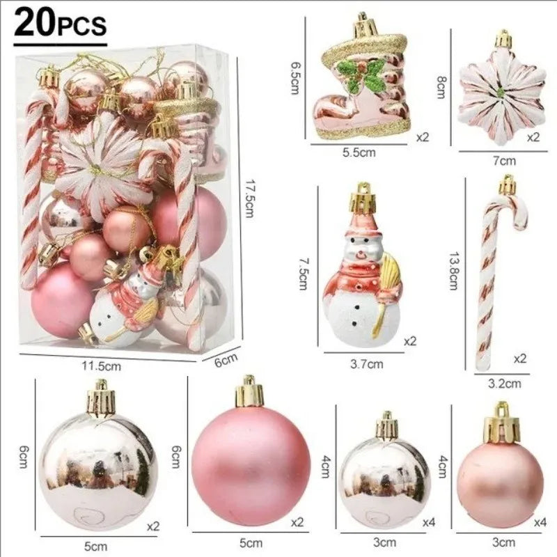 20/29pcs Christmas Ball Decoration Hanging Christmas Tree Pendant Ornaments For Home Room Decor New Year 2026 Gifts Accessories