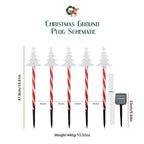 5PCS Outdoor Solar Christmas Lawn Lights, LED Santa Claus Snowman Christmas Tree Stake, Waterproof Garden Pathway Decoration