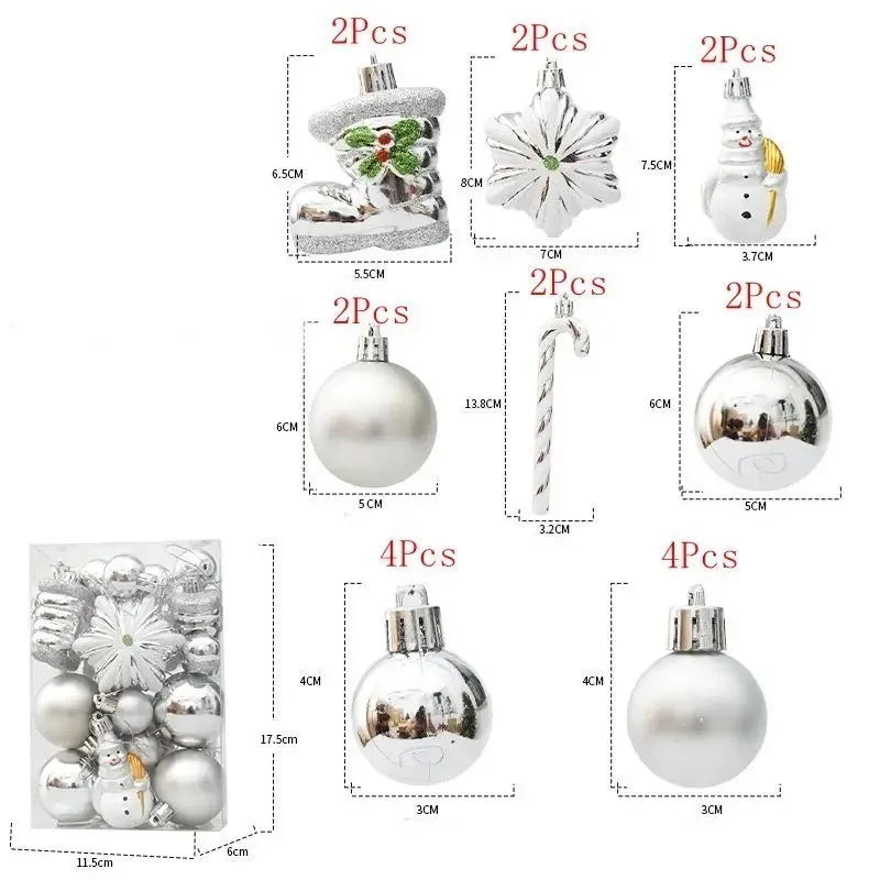 20/29pcs Christmas Ball Decoration Hanging Christmas Tree Pendant Ornaments For Home Room Decor New Year 2026 Gifts Accessories