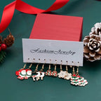 Christmas Earring Set Creative Design Santa Claus Snowman Snowflake Stars Christmas Tree Earrings and Earrings
