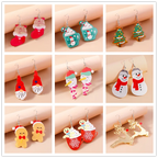 Aihua Cute Christmas Earrings For Women Xmas Festive Christmas Tree Santa Deer Sock Gingerbread Man Earrings Happy New Year Gift