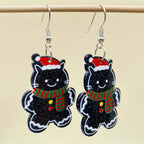 New Christmas Earrings Christmas Socks Hats Snowman Cute Cat Acrylic Earrings for Women Jewelry Gift Wholesale