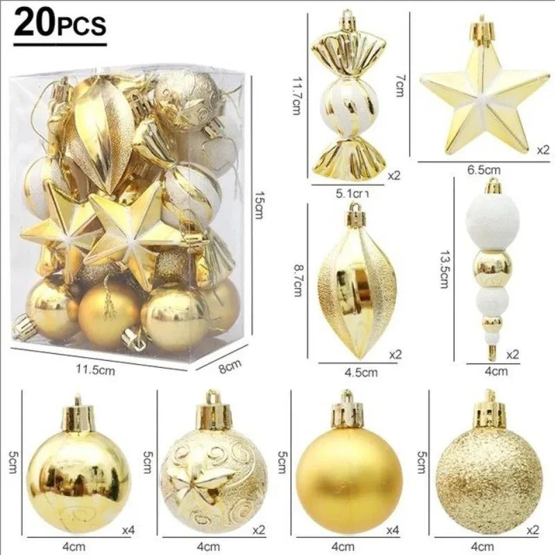20/29pcs Christmas Ball Decoration Hanging Christmas Tree Pendant Ornaments For Home Room Decor New Year 2026 Gifts Accessories