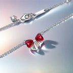 Christmas Bow Jewelry Set 925 Sterling Silver Fashion Earring Necklace Ring Bracelet Tie Set Original Women Fine Festival Gift