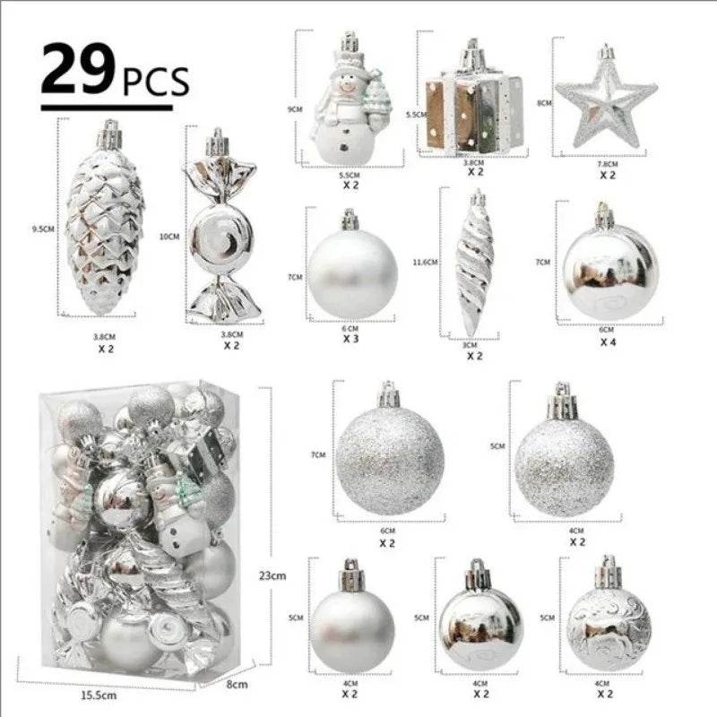 20/29pcs Christmas Ball Decoration Hanging Christmas Tree Pendant Ornaments For Home Room Decor New Year 2026 Gifts Accessories
