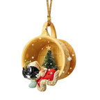 Christmas Tree Pendant Dog Animal Drop Ornament In Snow Pocket Hanging New Year Festive Party Supplies Room Decoration Xmas Gift