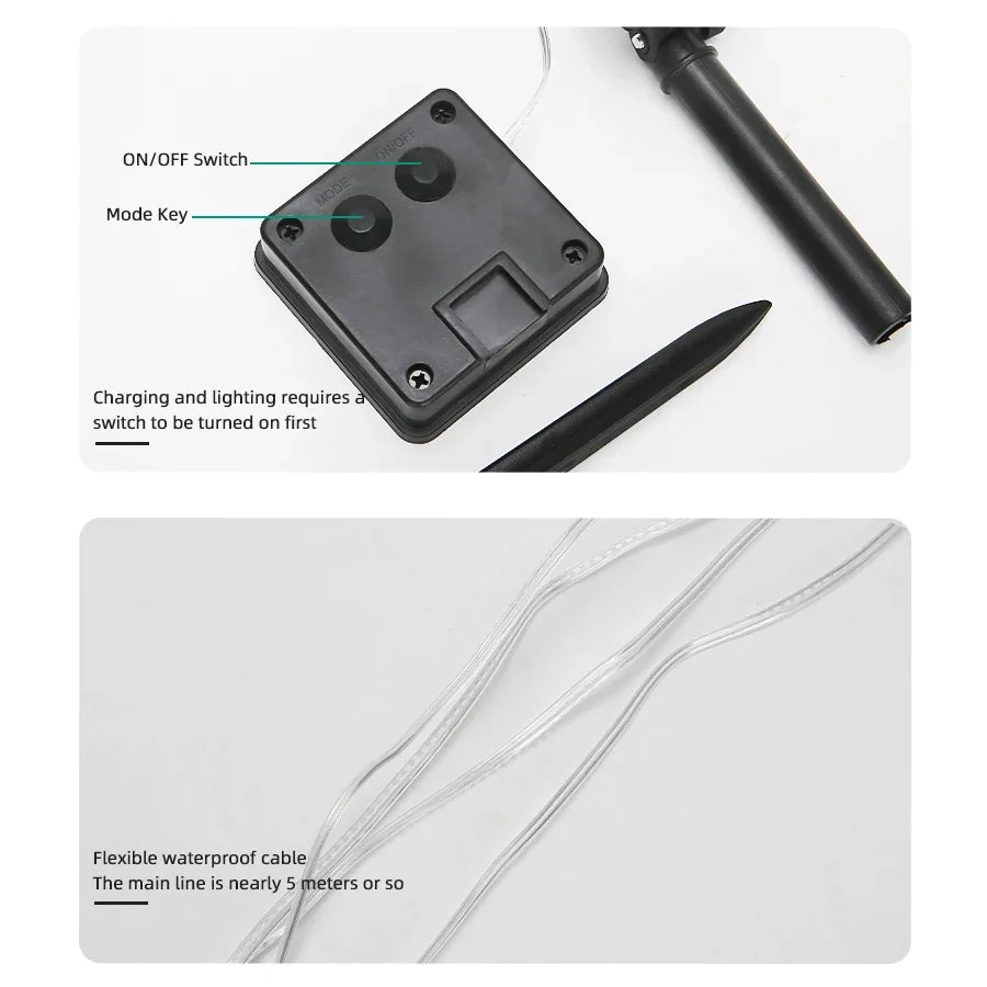 5PCS Outdoor Solar Christmas Lawn Lights, LED Santa Claus Snowman Christmas Tree Stake, Waterproof Garden Pathway Decoration