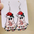 New Christmas Earrings Christmas Socks Hats Snowman Cute Cat Acrylic Earrings for Women Jewelry Gift Wholesale