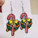 New Christmas Earrings Christmas Socks Hats Snowman Cute Cat Acrylic Earrings for Women Jewelry Gift Wholesale