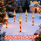5PCS Outdoor Solar Christmas Lawn Lights, LED Santa Claus Snowman Christmas Tree Stake, Waterproof Garden Pathway Decoration