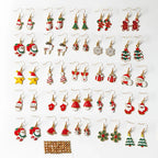50PCS Christmas Cartoon Series Earrings, Made of Alloy with Drip Glaze Technique, Are Perfect for Christmas Surprise Gifts